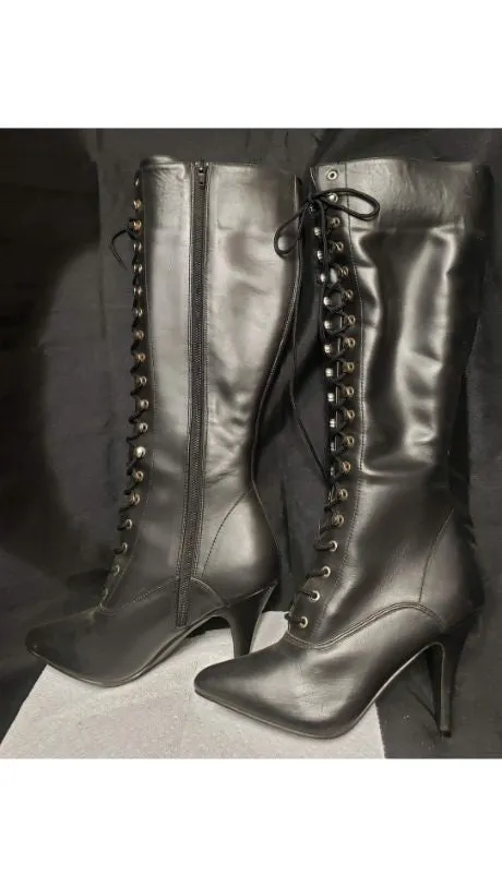 4" Tau -- Women's Knee Length Dress Boot -- Black