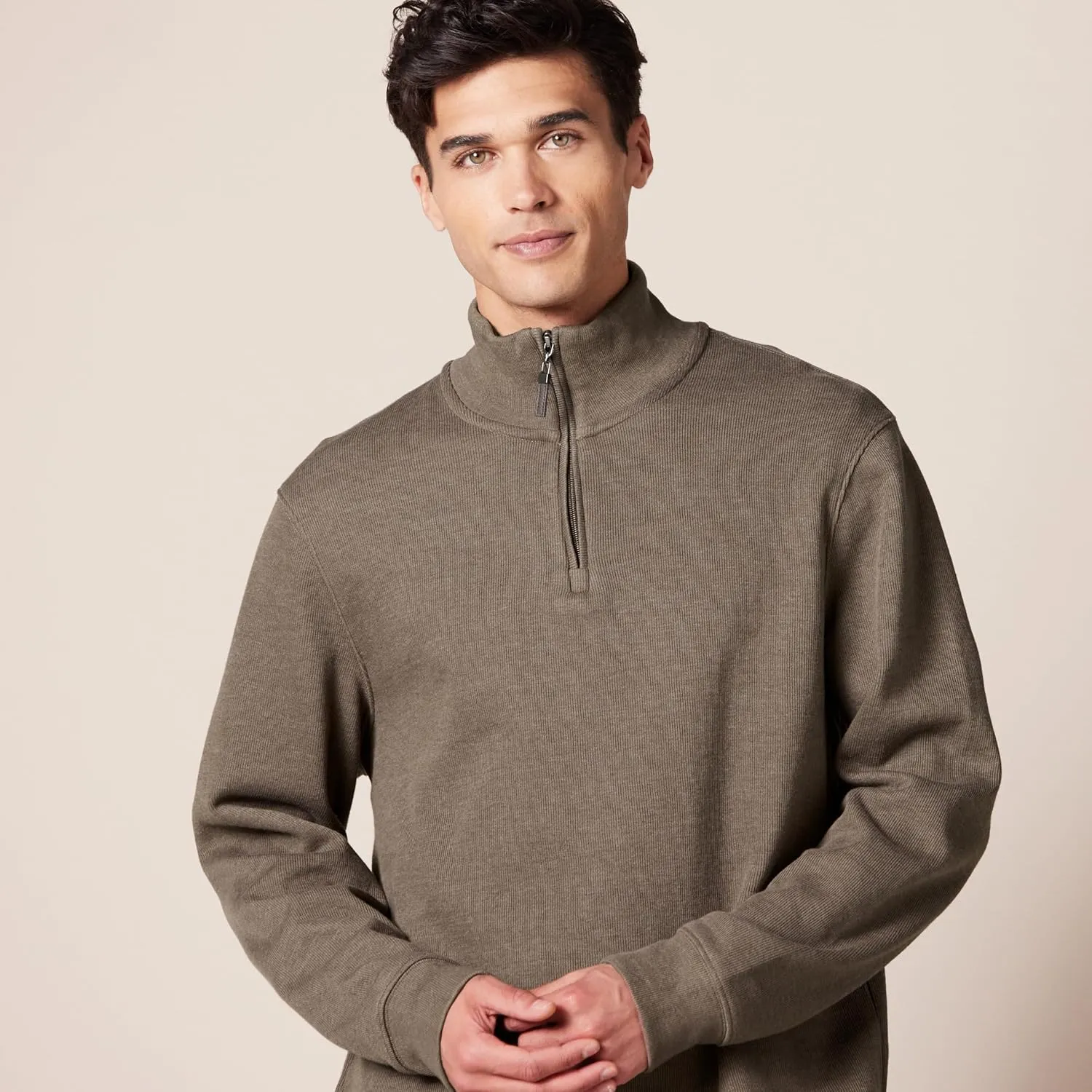 Amazon Essentials Men's Quarter-Zip French Rib Sweater, Casual Wear