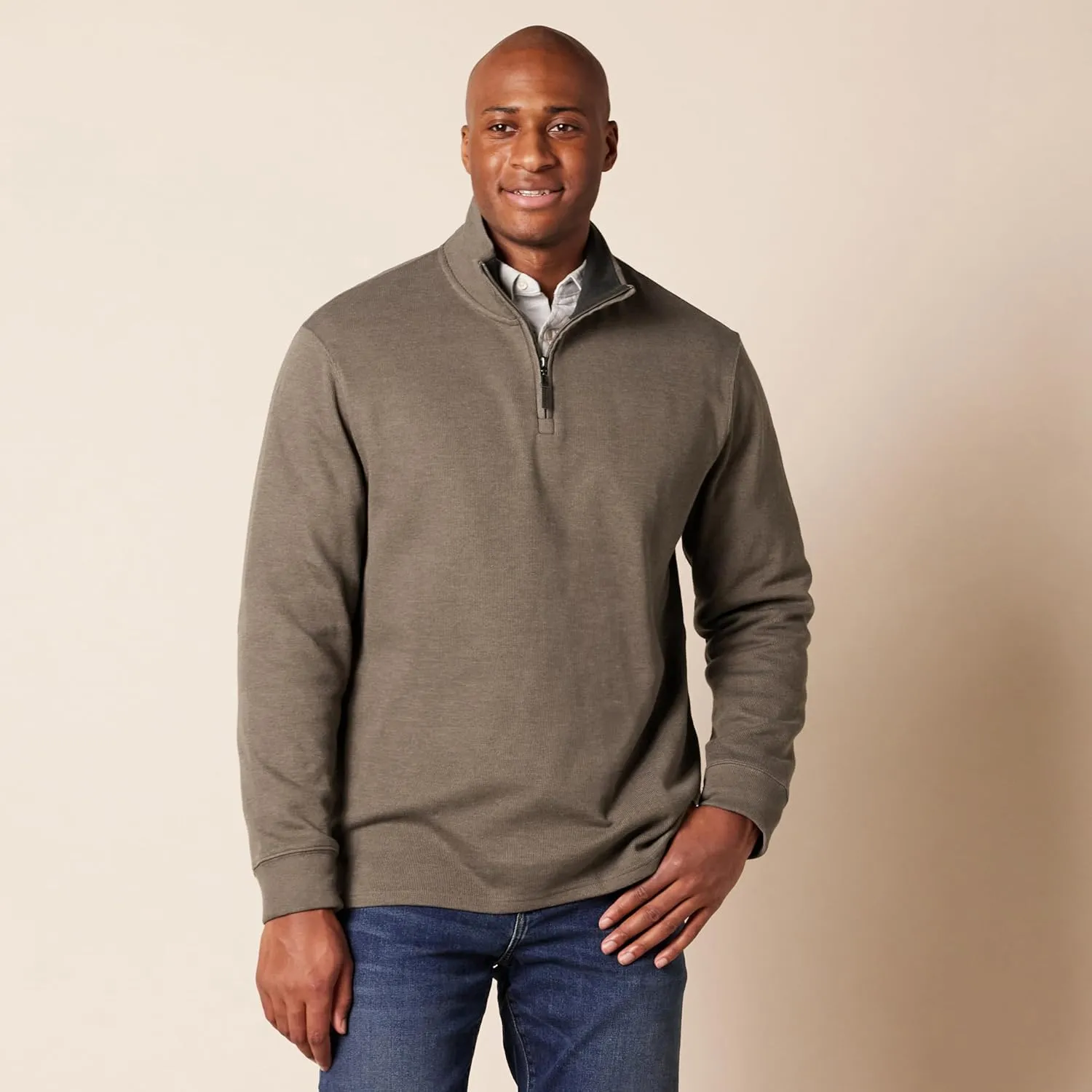 Amazon Essentials Men's Quarter-Zip French Rib Sweater, Casual Wear