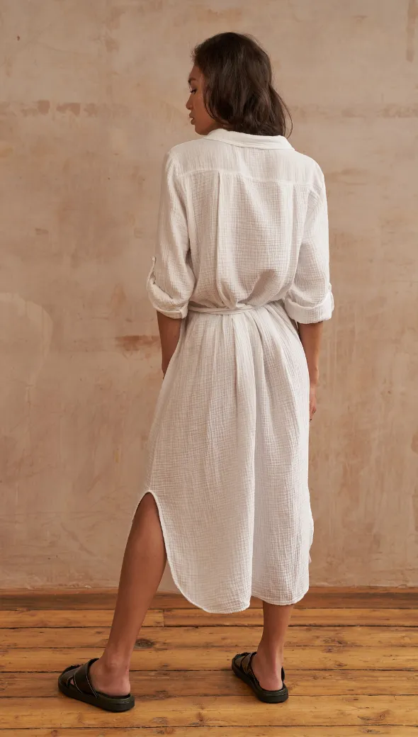 CASSIS SHIRT DRESS - WHITE