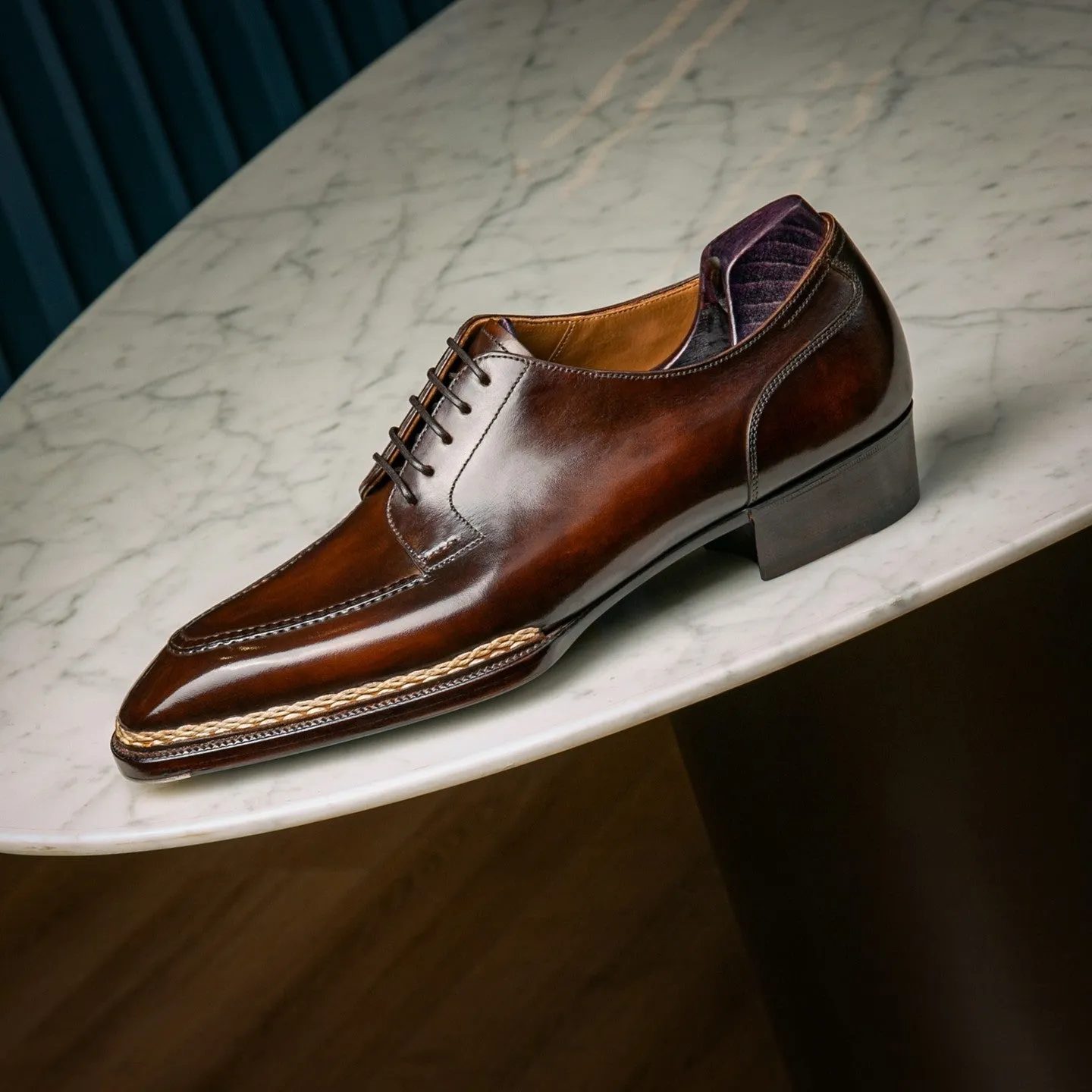 Deep Tan Leather Woodford Balmoral Toe Cap Oxfords