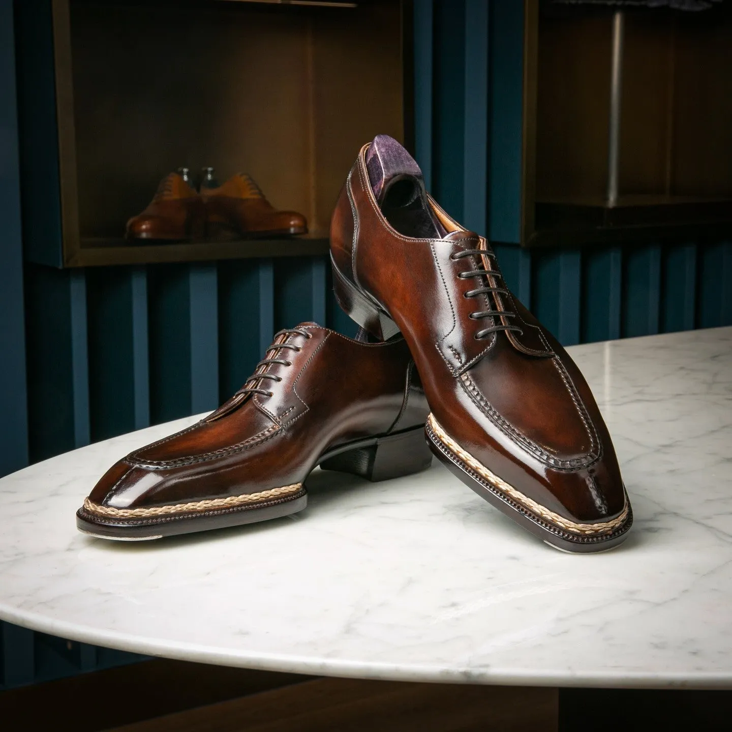 Deep Tan Leather Woodford Balmoral Toe Cap Oxfords