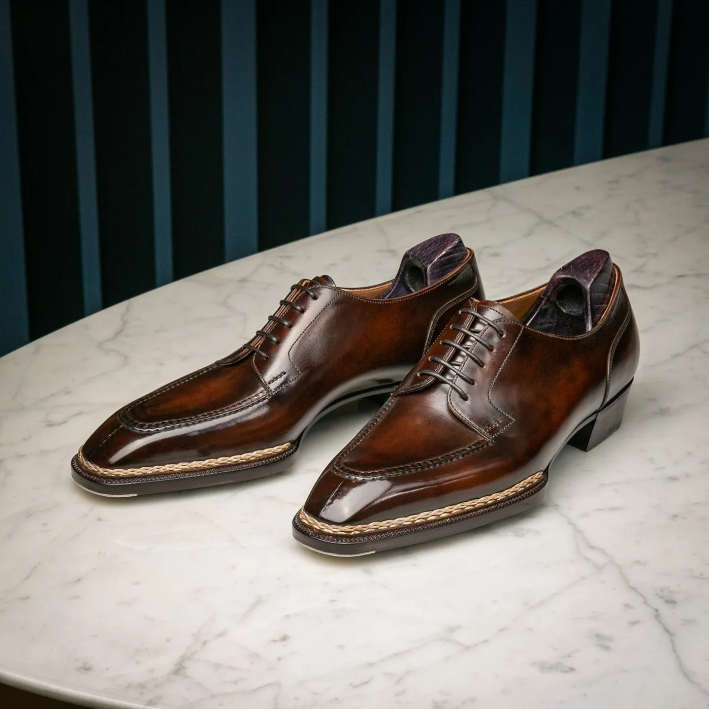 Deep Tan Leather Woodford Balmoral Toe Cap Oxfords