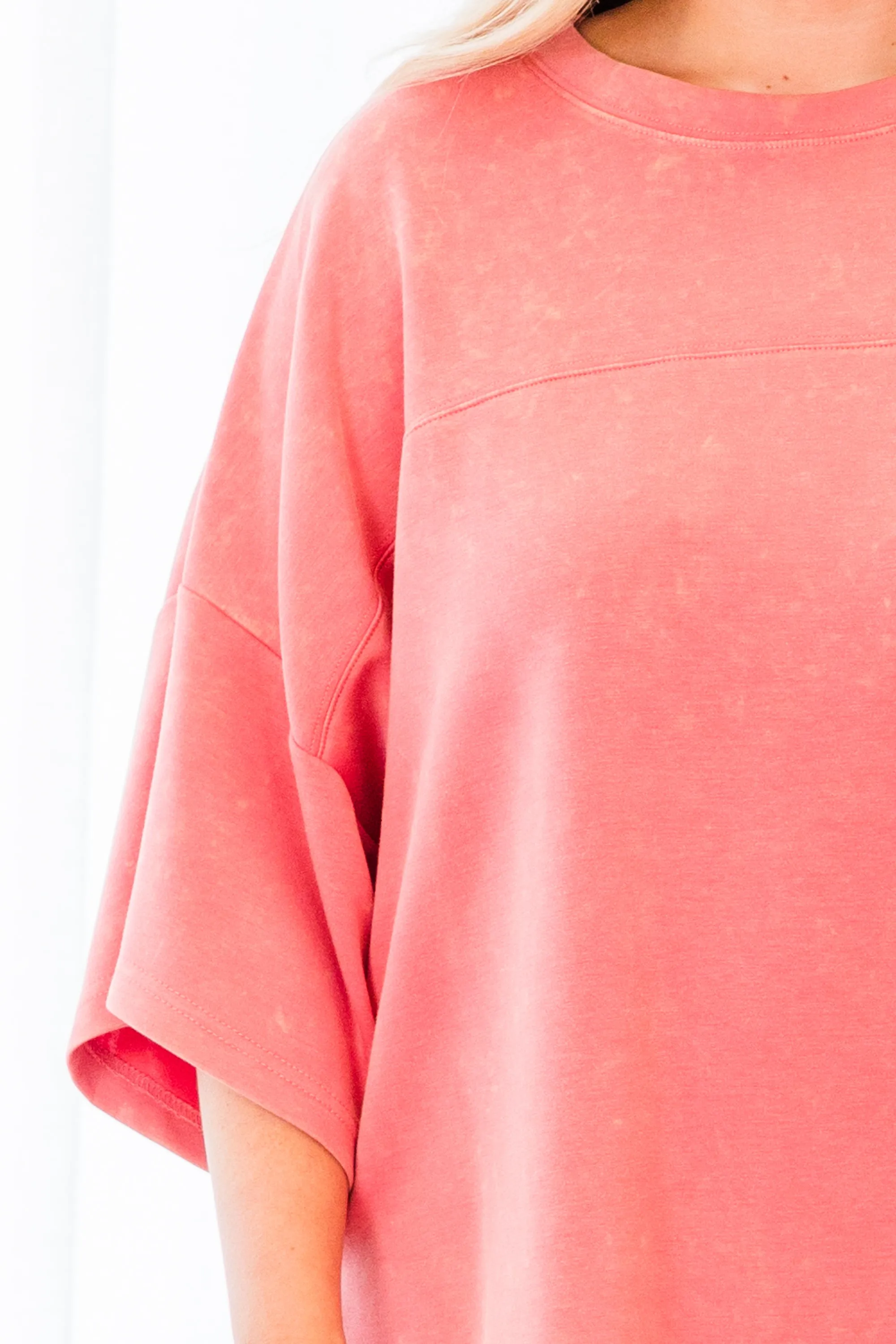 Easygoing Washed Tee, Pink