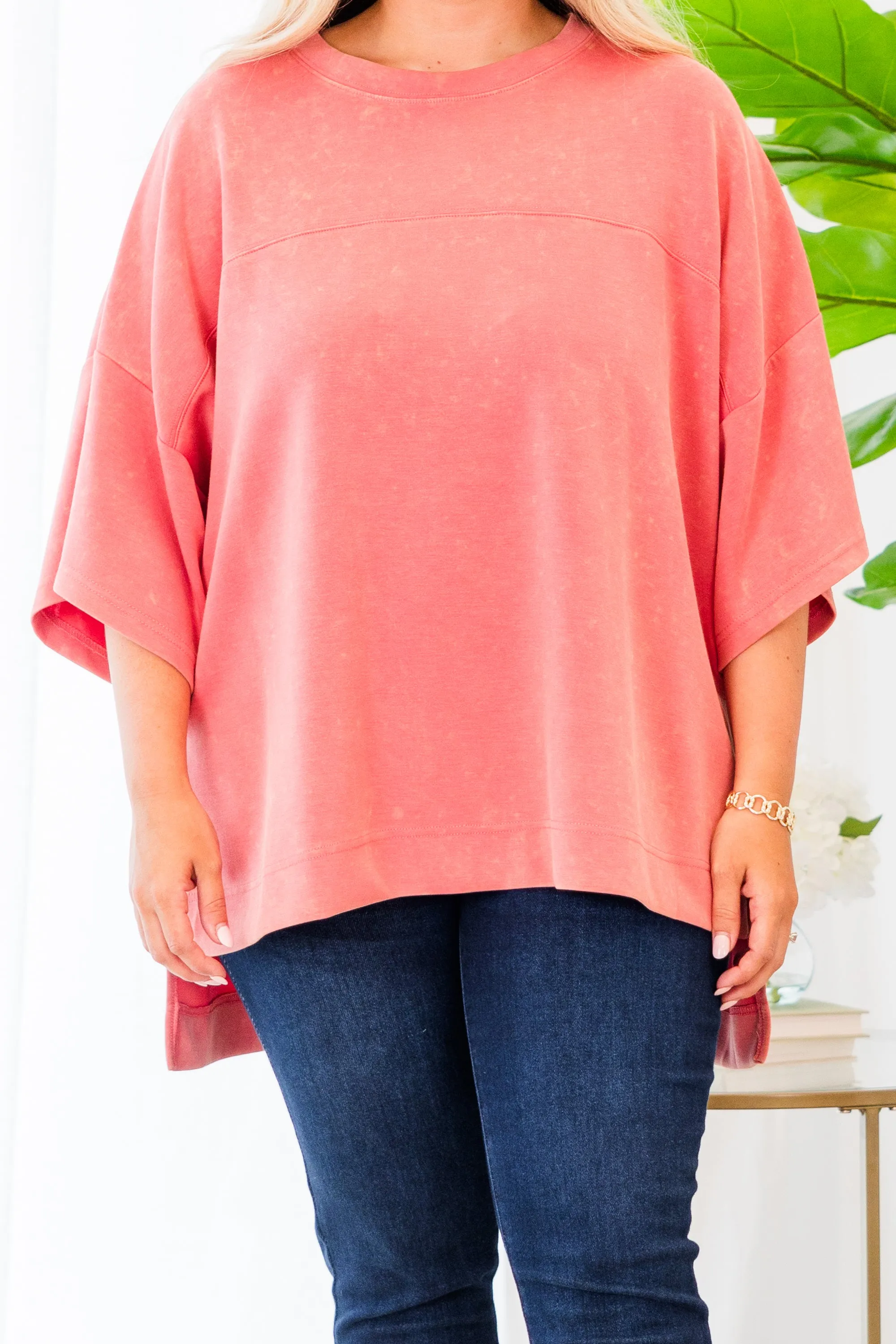 Easygoing Washed Tee, Pink