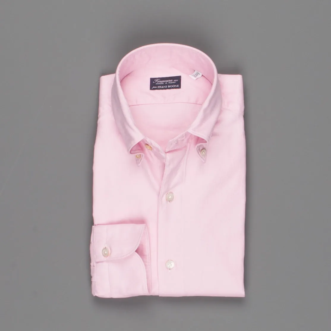 Finamore x Frans Boone button down shirt Tokyo oxford pink