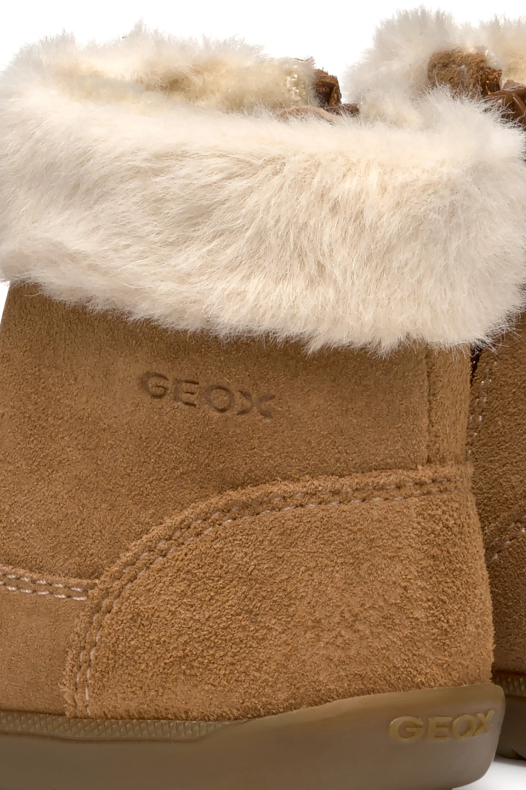 Geox Macchia Girls Whisky Brown Suede Warm Lined Boot