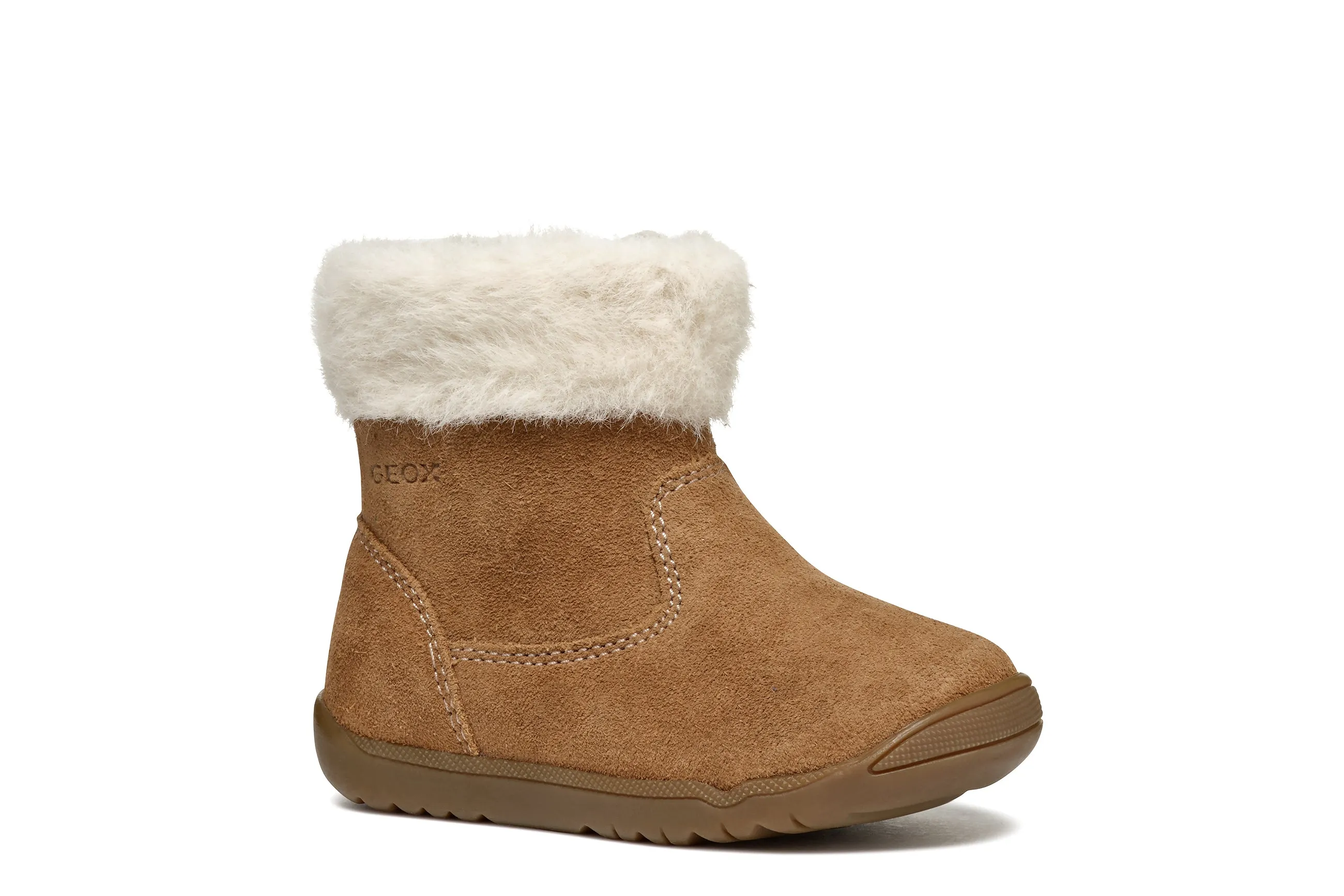 Geox Macchia Girls Whisky Brown Suede Warm Lined Boot