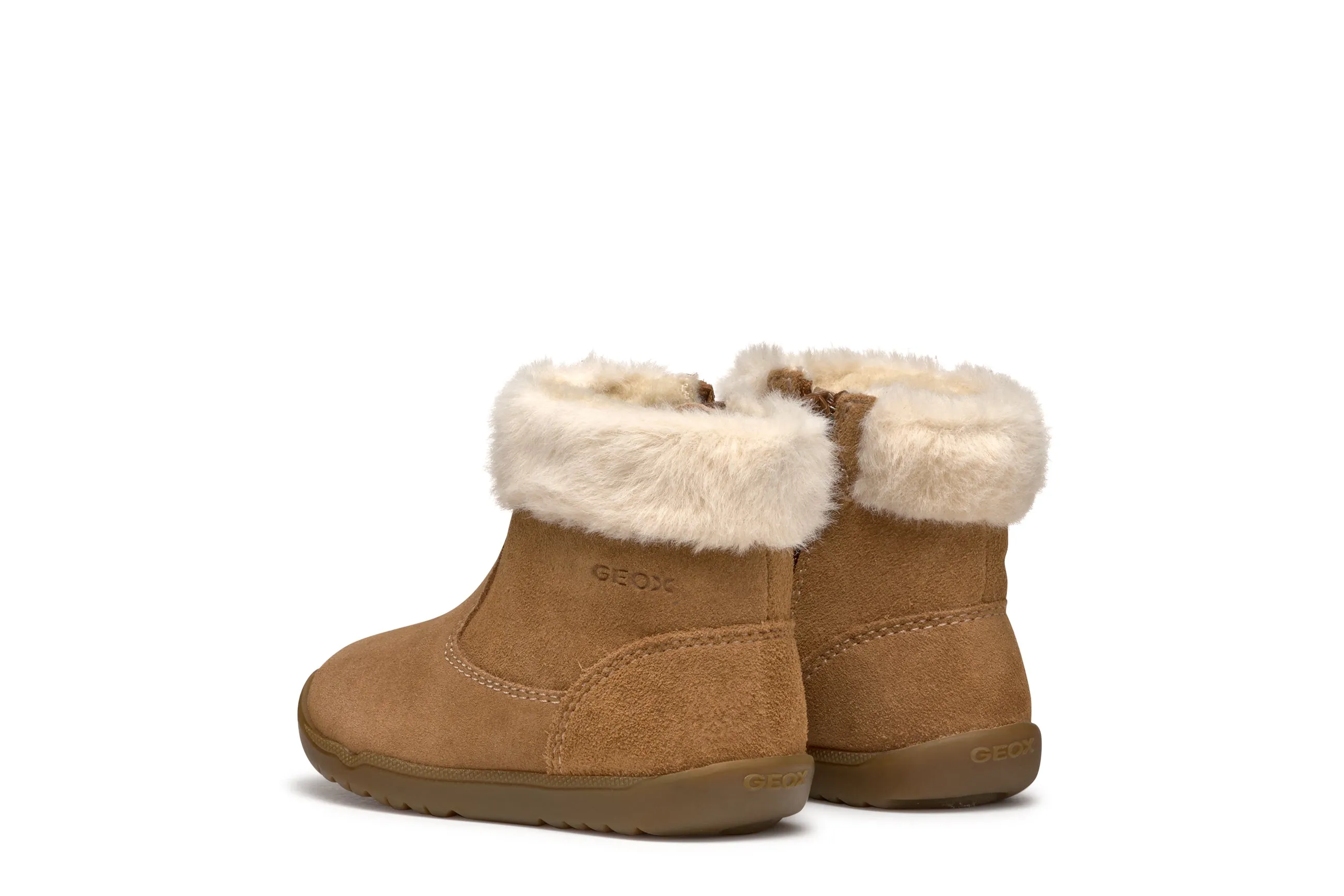 Geox Macchia Girls Whisky Brown Suede Warm Lined Boot