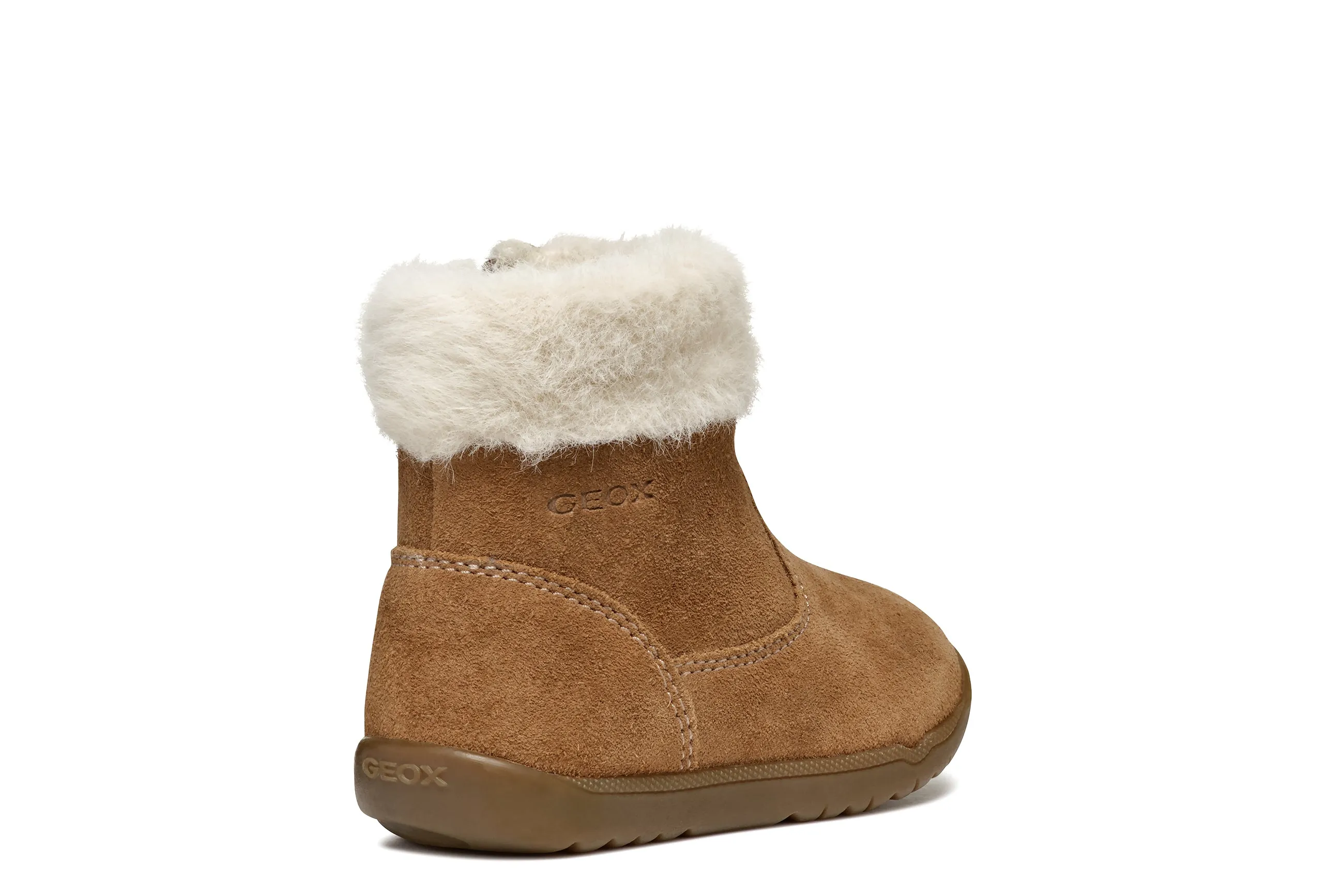 Geox Macchia Girls Whisky Brown Suede Warm Lined Boot