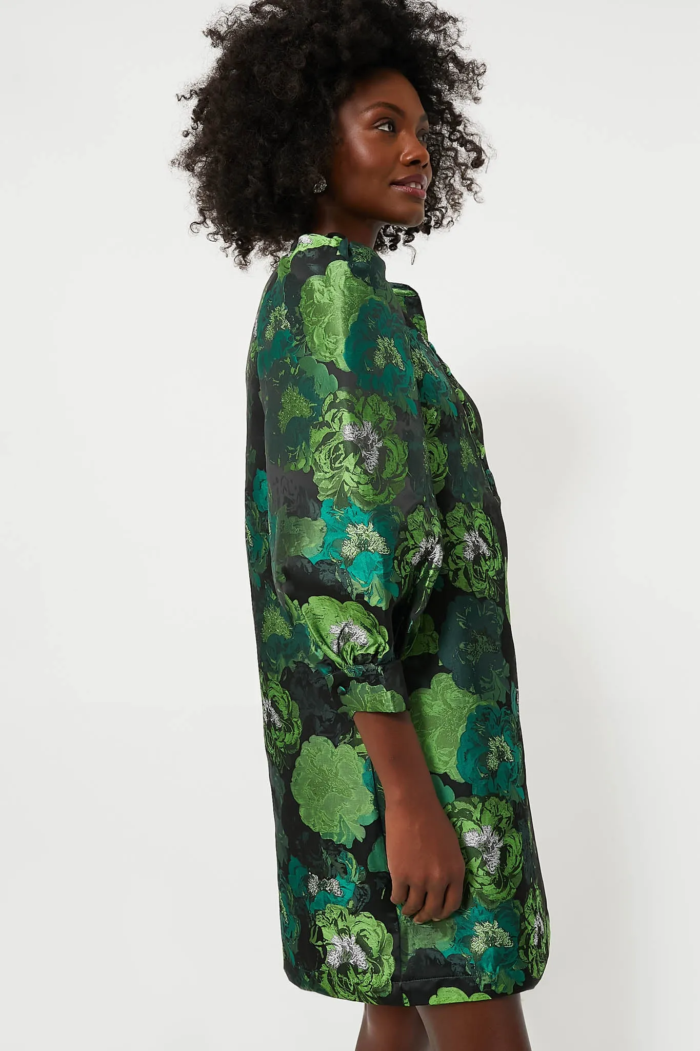 Green Jacquard Samantha Dress