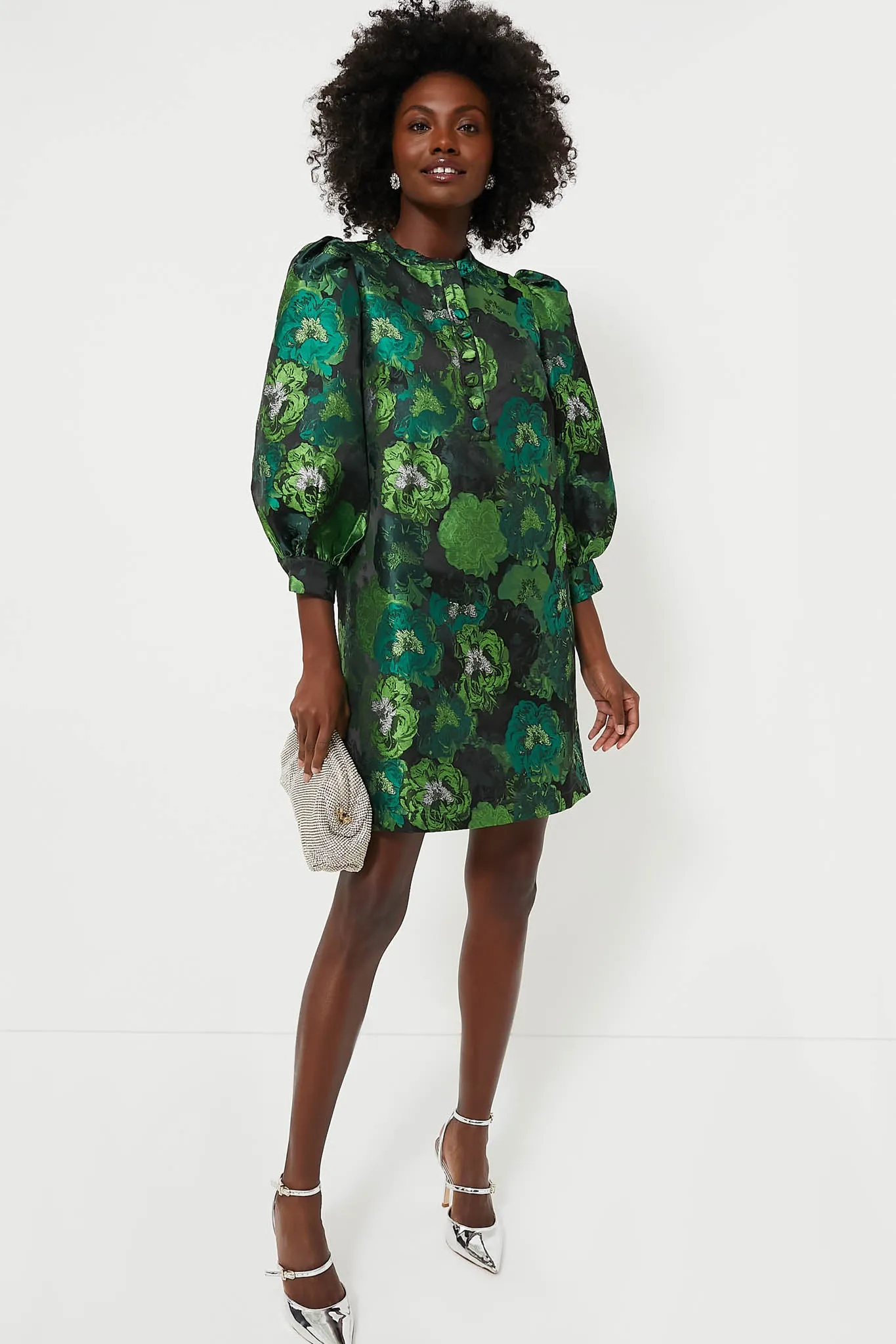 Green Jacquard Samantha Dress