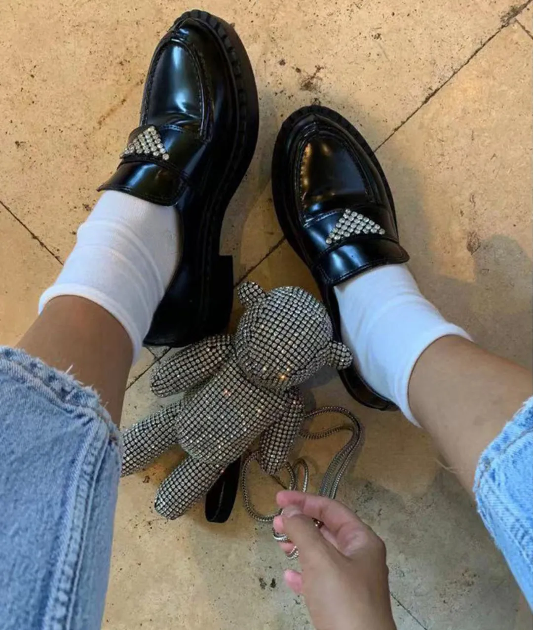 HALOI Diamante Triangle Oxfords