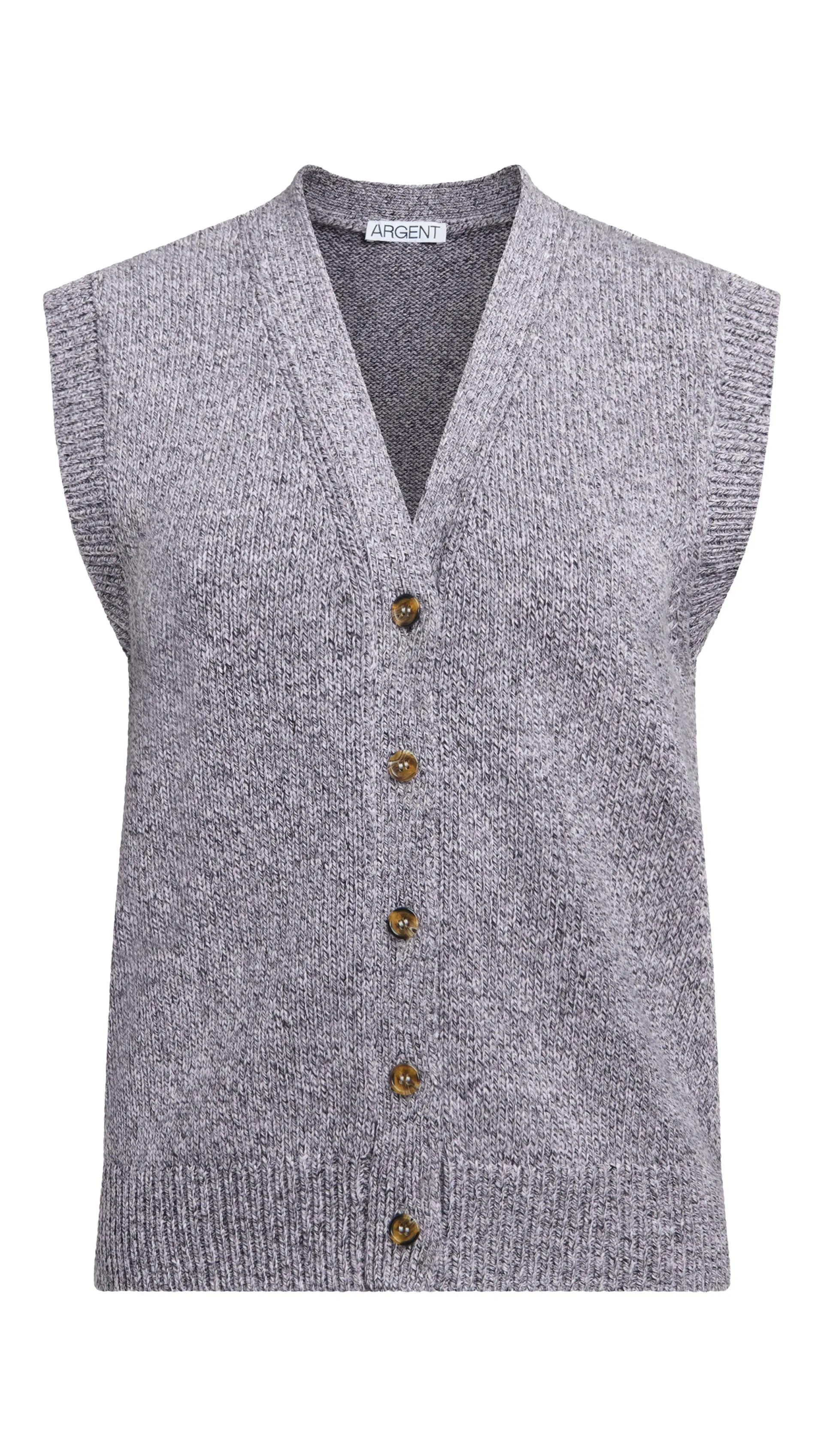 Knit Button Vest in Cotton | Purple Multi