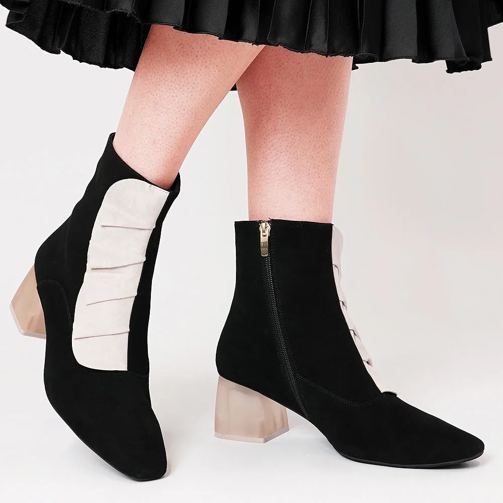Marzia Black Suede Ankle Boots