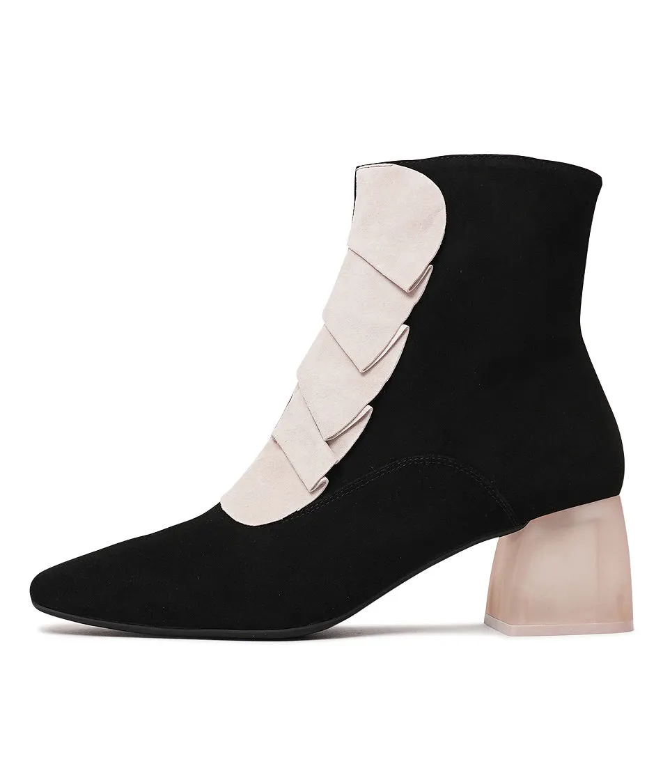 Marzia Black Suede Ankle Boots
