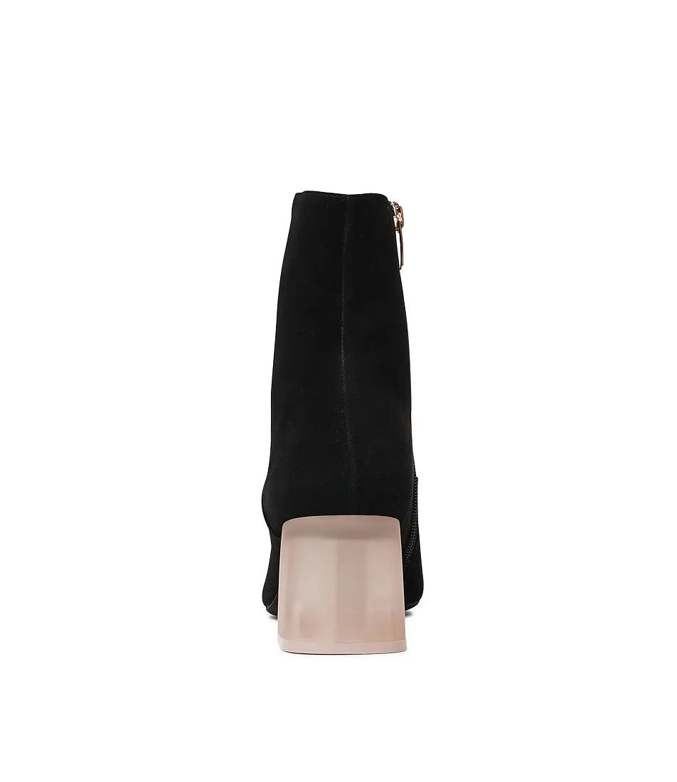 Marzia Black Suede Ankle Boots