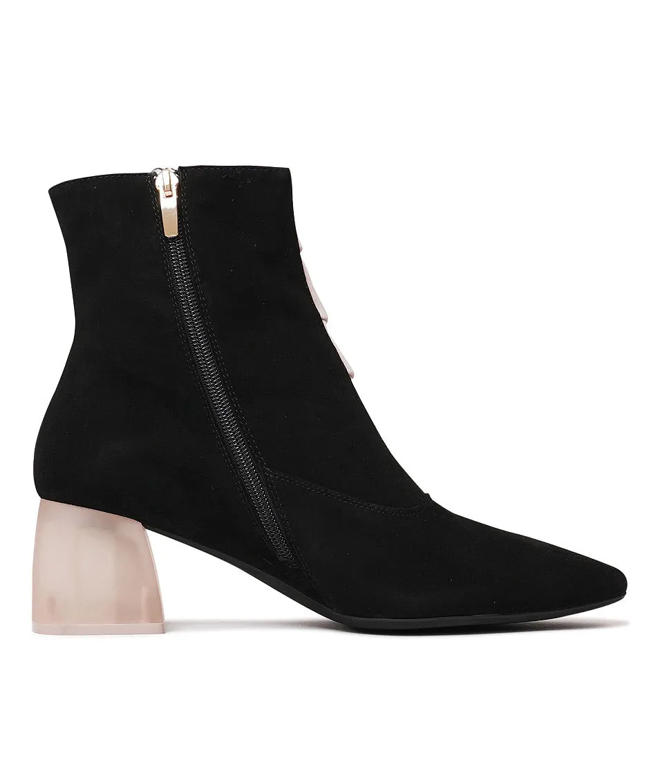 Marzia Black Suede Ankle Boots