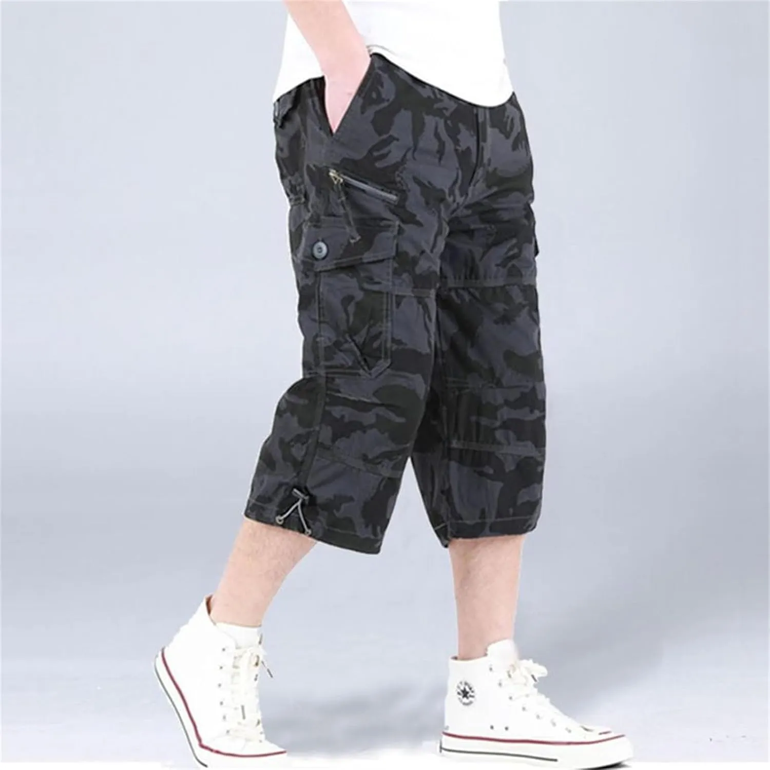Men's Athletic Shorts Slim Fit Cargo Sweat Short Athletic Workout Thin Pant Outdoor Casual Comfort Pants with Pockets