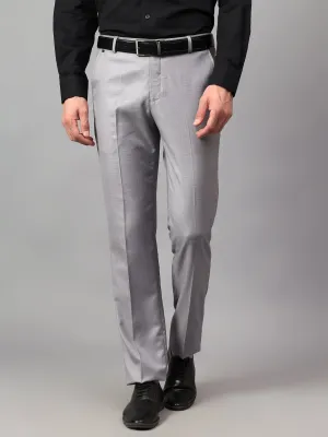 Men's Grey Solid Non-Pleated Formal Trouser Men's Grey Solid Non-Pleated Formal Trouser