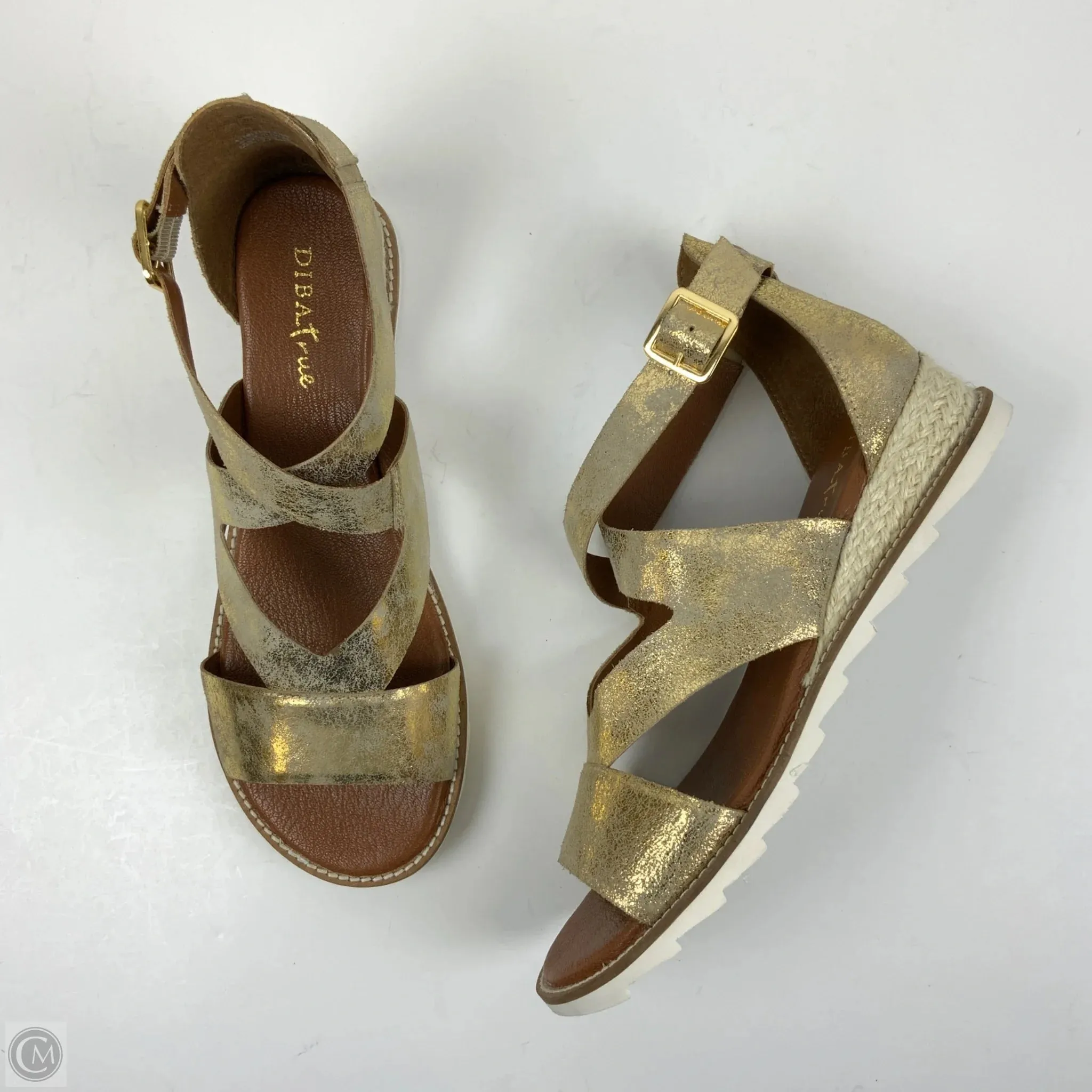Shoes Flats By Diba In Gold, Size: 12