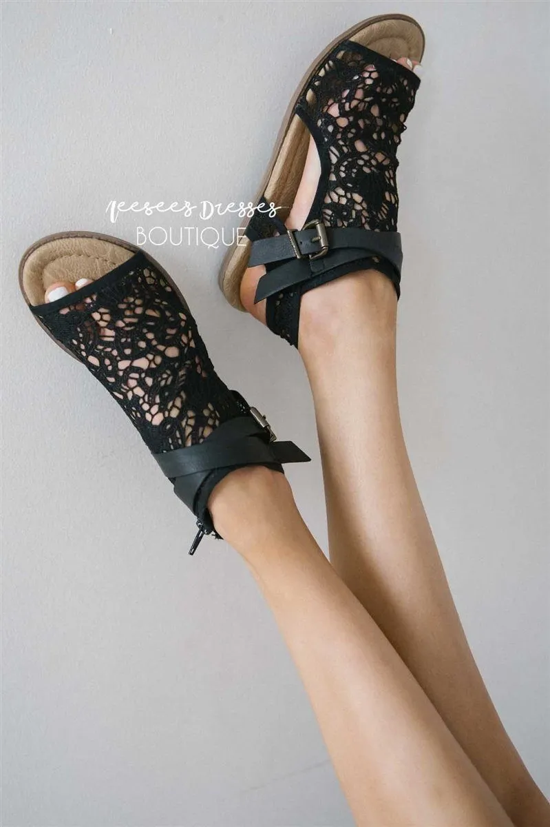 The Aleska Lace Cut Out Sandal