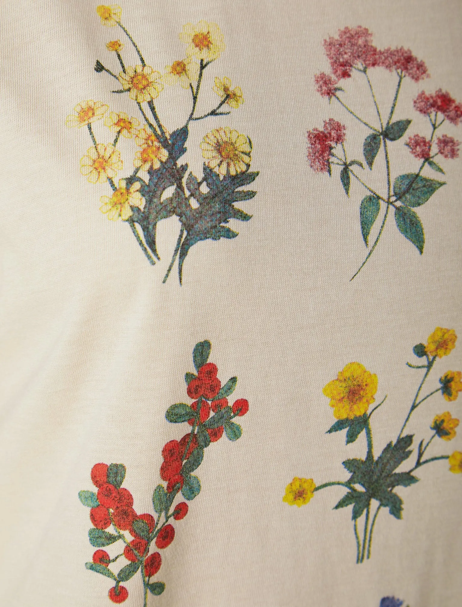 Wilder Floral Motif Cotton Jersey T-Shirt in Stone Marl - Weekend Vibes